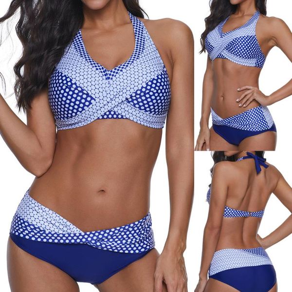 women's swimwear women high waist dot print bikini halter push up 2021 swimsuit female biquini beach wear bathing suit, White;black
women's swimwear women high waist dot print bikini halter push up 2021 swimsuit female biquini beach wear bathing suit, White;black