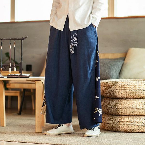 ethnic clothing traditional chinese pants wide leg sweatpants linen trousers joggers straight elastic waist oversize mens pattern, Red
ethnic clothing traditional chinese pants wide leg sweatpants linen trousers joggers straight elastic waist oversize mens pattern, Red