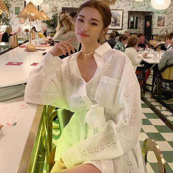 women's blouses & shirts french unique lapel breasted carved hollow out embroidered loose lace waist irregular lantern shirt mtq0, White
women's blouses & shirts french unique lapel breasted carved hollow out embroidered loose lace waist irregular lantern shirt mtq0, White