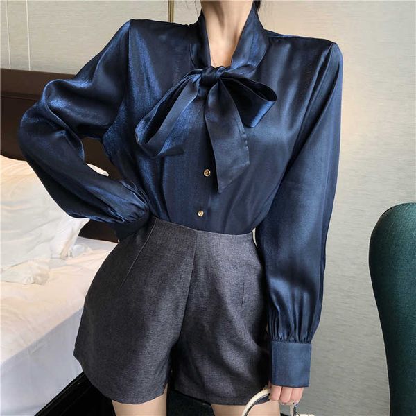 fashion bow tie imitation silk blouse spring long sleeves satin shirt korean chic solid office lady work wear 210601, White
fashion bow tie imitation silk blouse spring long sleeves satin shirt korean chic solid office lady work wear 210601, White