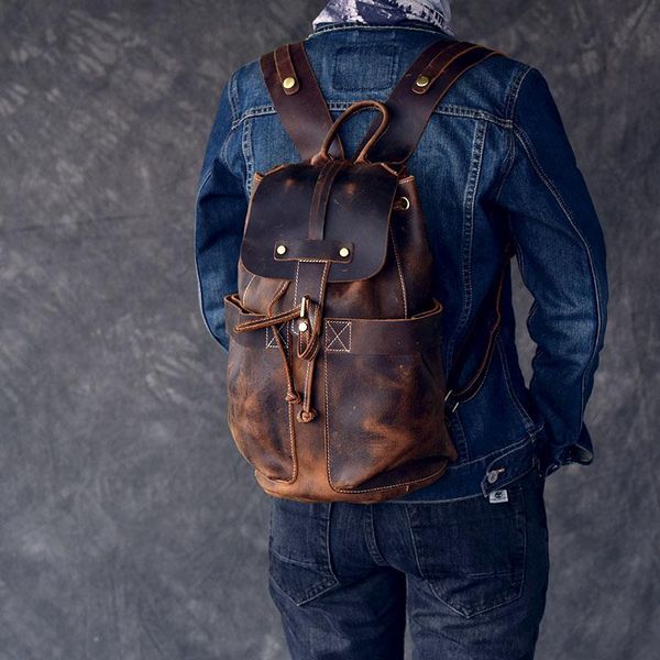 backpack man travel bag mountaineering handmade oil genuine leather large capacity drawstring bucket shoulder daypack male
backpack man travel bag mountaineering handmade oil genuine leather large capacity drawstring bucket shoulder daypack male