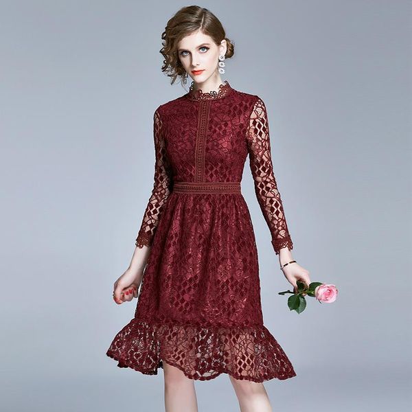 casual dresses coigarsam lace women dress hollow out wine red 1105, Black;gray
casual dresses coigarsam lace women dress hollow out wine red 1105, Black;gray