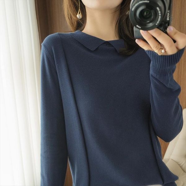 pure cotton women solid sweaters color casual knitwear doll collar pullover plus size womens top, White;black
pure cotton women solid sweaters color casual knitwear doll collar pullover plus size womens top, White;black