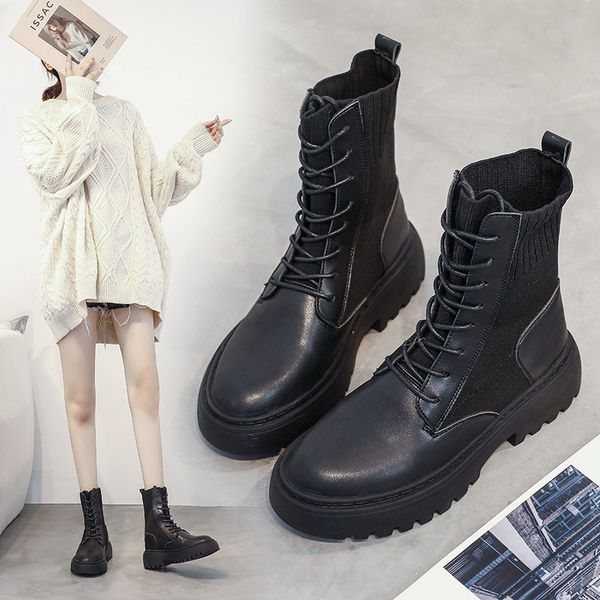 martin boots women's autumn and winter korean flying woven elastic socks large size tooling thick soled, Black
martin boots women's autumn and winter korean flying woven elastic socks large size tooling thick soled, Black