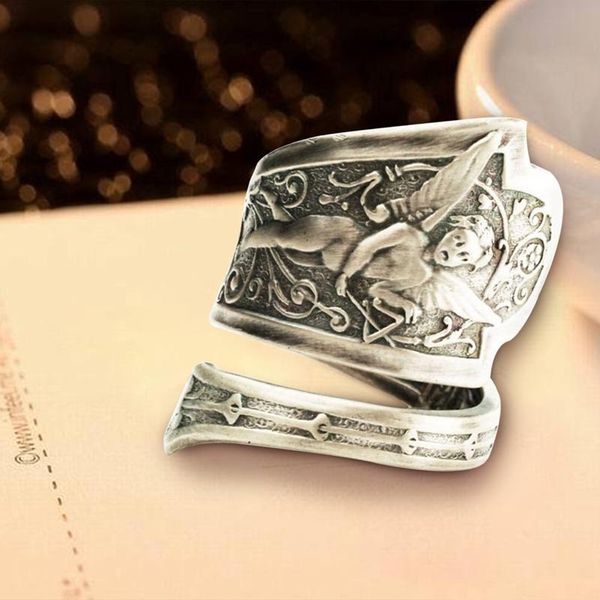 wedding rings retro vintage tibetan silver cupid pentagram angel music opening adjustable spoon for women girls couple ring jewelry, Slivery;golden
wedding rings retro vintage tibetan silver cupid pentagram angel music opening adjustable spoon for women girls couple ring jewelry, Slivery;golden