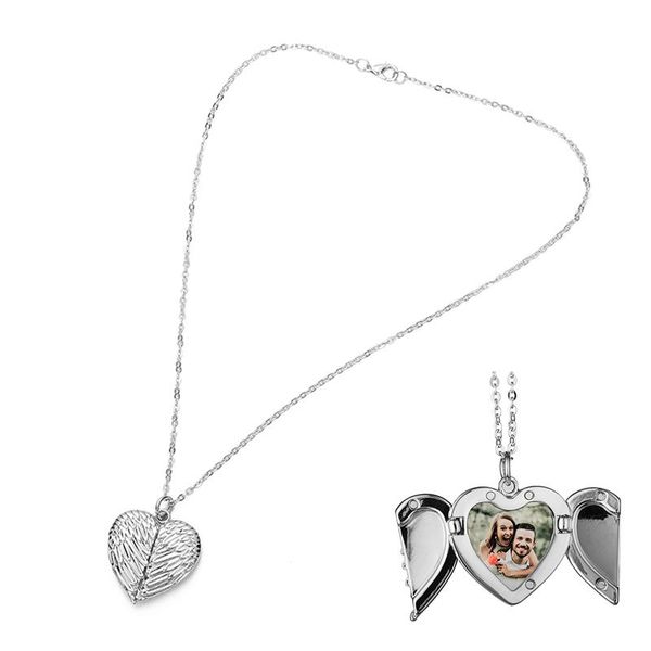 chains unique carved design heart-shaped angel wing love necklaces pendant lockable for po frame valentine lovers necklace gift, Silver
chains unique carved design heart-shaped angel wing love necklaces pendant lockable for po frame valentine lovers necklace gift, Silver