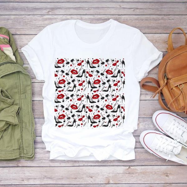 men summer fingernail trend mens lip cute lady fashion print ladies graphic female tee, White;black