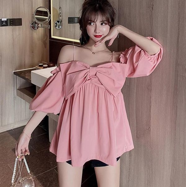 women's blouses & shirts 2021 summer chic bow design blusas elegant temperament puff sleeve women blouse sweet, White
women's blouses & shirts 2021 summer chic bow design blusas elegant temperament puff sleeve women blouse sweet, White