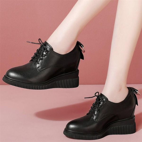 wedges platform oxfords shoes women lace up genuine leather high heel pumps female round toe fashion sneakers casual dress, Black
wedges platform oxfords shoes women lace up genuine leather high heel pumps female round toe fashion sneakers casual dress, Black