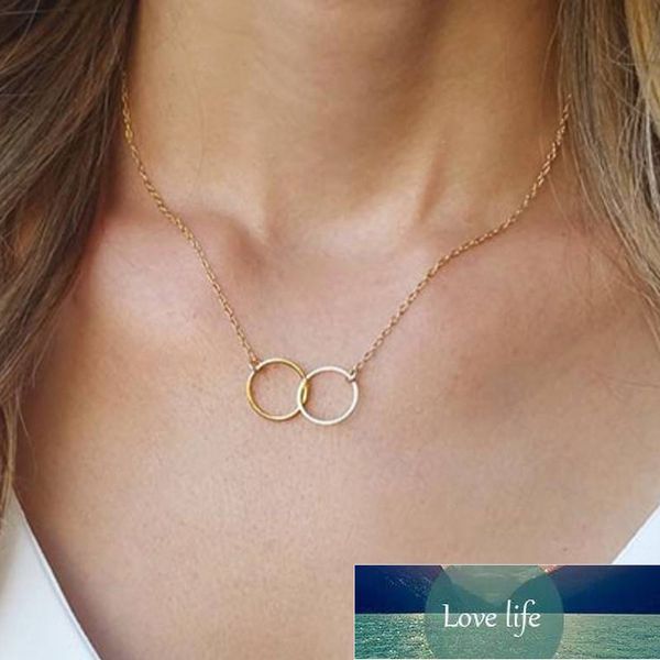 simple creative gold double circle chain necklace women vintage clavicle pendant necklace charming ladies wedding party jewelry, Silver
simple creative gold double circle chain necklace women vintage clavicle pendant necklace charming ladies wedding party jewelry, Silver