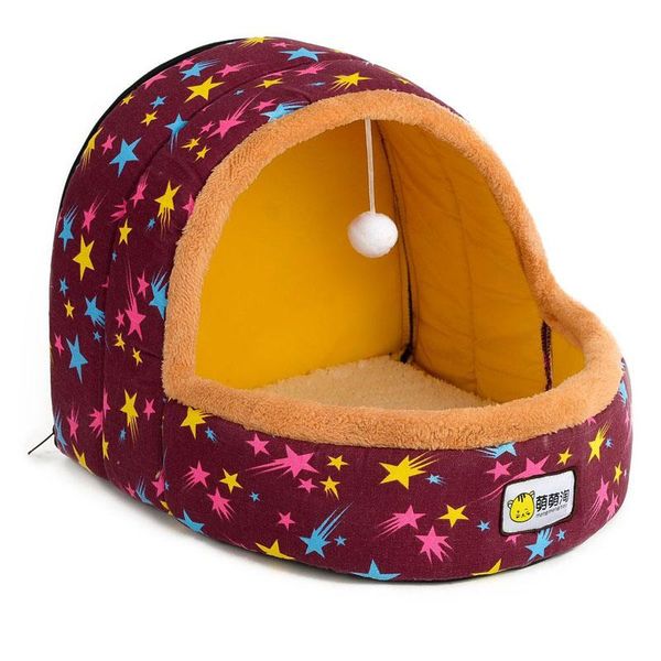 kennels & pens dog cave bed with ball comfortable pet kennel small dogs cats home nest beds for