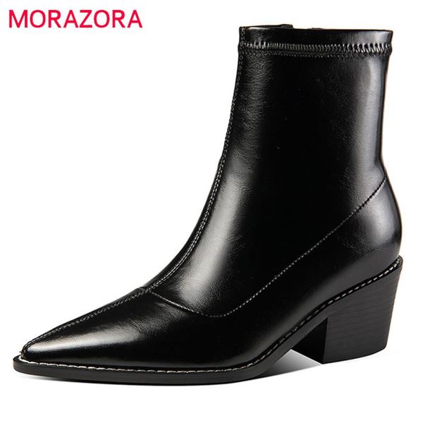 boots morazora 2022 stretch western women shoes pointed toe zip thick heels autumn winter ankle, Black
boots morazora 2022 stretch western women shoes pointed toe zip thick heels autumn winter ankle, Black