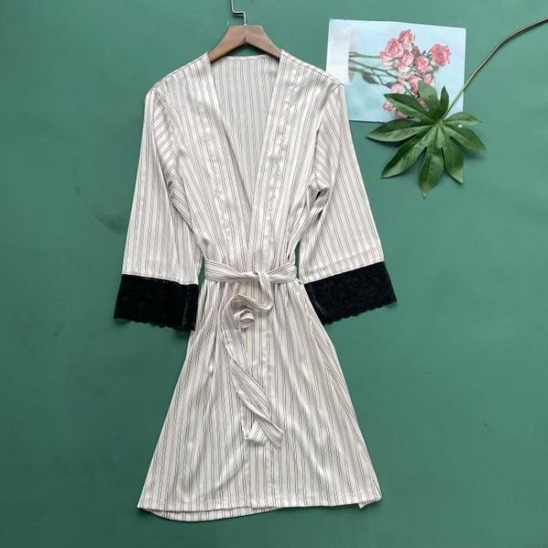 women's sleepwear lace trim summer women robe kimonno gown casual loose nightgown bathrobe striped knee-length home nightwear, Black;red
women's sleepwear lace trim summer women robe kimonno gown casual loose nightgown bathrobe striped knee-length home nightwear, Black;red