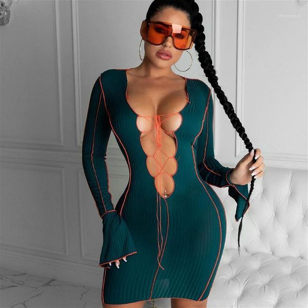 casual dresses rib knit flare long sleeve vintage dress feamle autumn deep v neck bandage women party club bodycon mini, Black;gray
casual dresses rib knit flare long sleeve vintage dress feamle autumn deep v neck bandage women party club bodycon mini, Black;gray