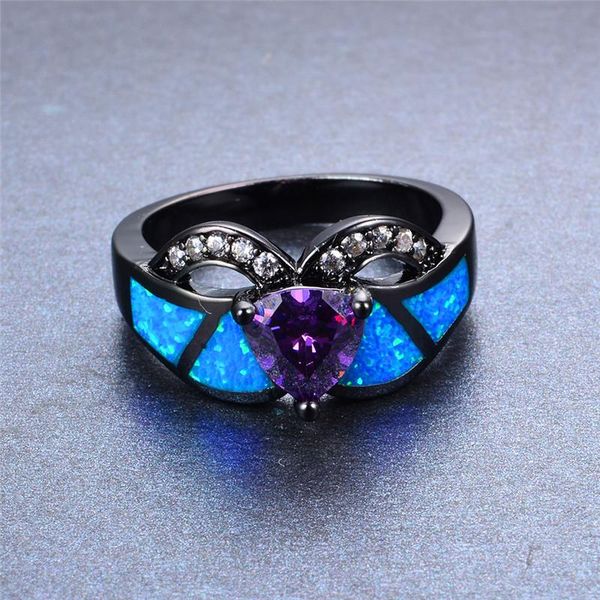 cluster rings elegant female blue fire opal ring 14kt black gold filled purple triangle promise wedding engagement for women, Golden;silver
cluster rings elegant female blue fire opal ring 14kt black gold filled purple triangle promise wedding engagement for women, Golden;silver