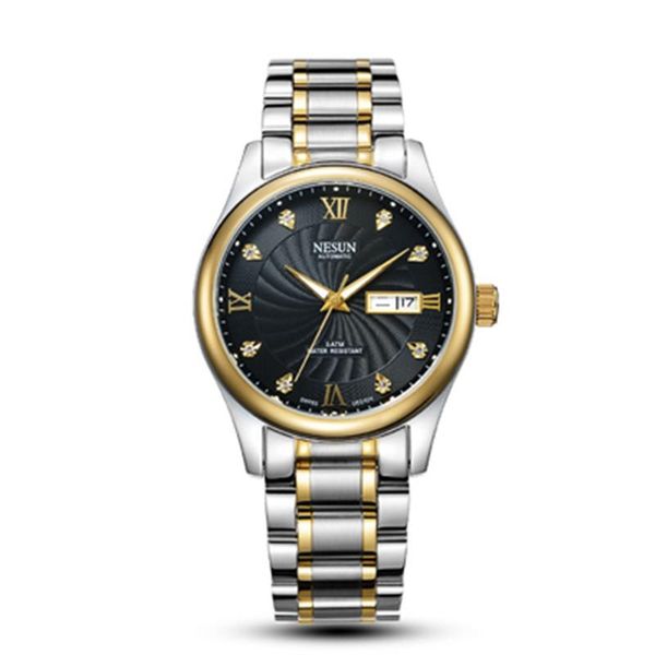 wristwatches nesun watch men's automatic mechanical simple luminous calendar stainless steel waterproof watches relogio masculino, Slivery;brown
wristwatches nesun watch men's automatic mechanical simple luminous calendar stainless steel waterproof watches relogio masculino, Slivery;brown