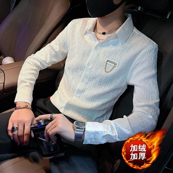 men's casual shirts men fleece warm shirt autumn winter male fashion long sleeve business big size solid color thick s-3xl, White;black
men's casual shirts men fleece warm shirt autumn winter male fashion long sleeve business big size solid color thick s-3xl, White;black