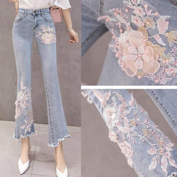 women's pants & capris summer fashion womens lady embroidery flower pearls stretch flare jeans , ankle length high waist irregular deni, Black;white
women's pants & capris summer fashion womens lady embroidery flower pearls stretch flare jeans , ankle length high waist irregular deni, Black;white