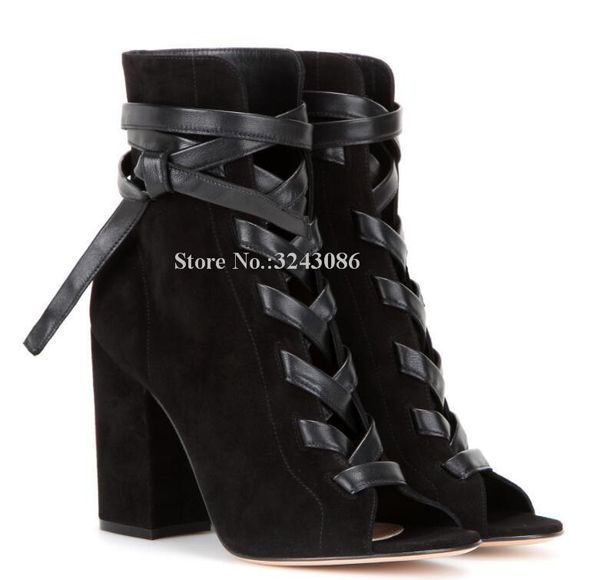 boots suede cross strap lace-up woman ankle fashion peep toe chunky heel lady short large size dress shoes dropship, Black
boots suede cross strap lace-up woman ankle fashion peep toe chunky heel lady short large size dress shoes dropship, Black
