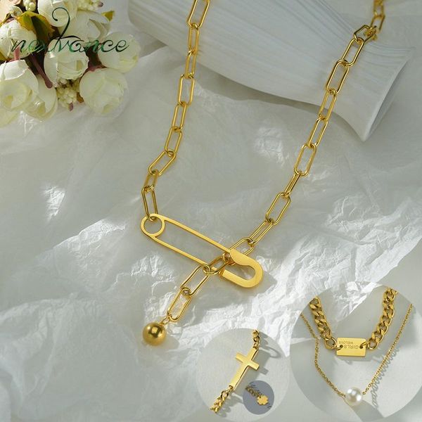 chains nextvance necklace stainless steel pearl flowers cuban cross brooch pendant necklaces for women jewelry anniversary gift, Silver
chains nextvance necklace stainless steel pearl flowers cuban cross brooch pendant necklaces for women jewelry anniversary gift, Silver