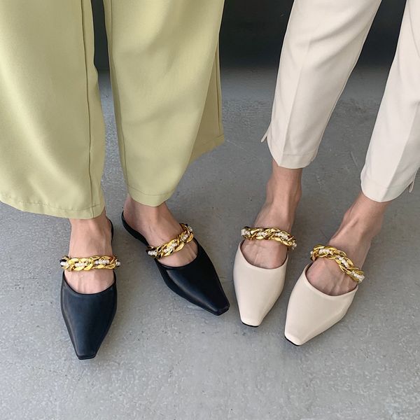 spring summer design chain pearl mules women slipper fashion slip on slippers shoes sandals flats casual slides flip flop black
spring summer design chain pearl mules women slipper fashion slip on slippers shoes sandals flats casual slides flip flop black
