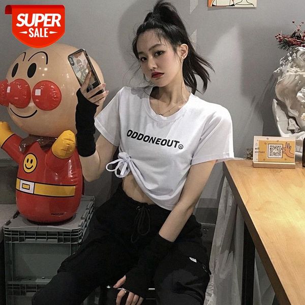 new korean style loose drawstring short-sleeved t-shirt women's personalized waist and navel short clothes #l69k, White
new korean style loose drawstring short-sleeved t-shirt women's personalized waist and navel short clothes #l69k, White