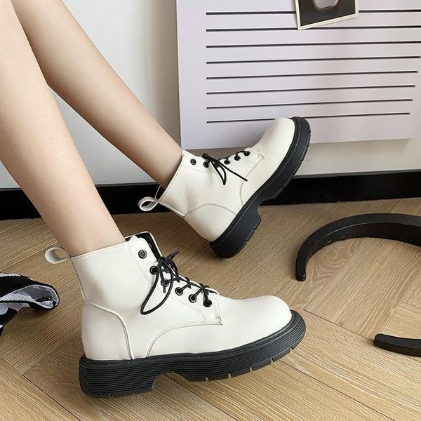 boots 2021 autumn winter women ankle thick sole platform lace up shoes woman fashion white pu leather motorcycle booties, Black
boots 2021 autumn winter women ankle thick sole platform lace up shoes woman fashion white pu leather motorcycle booties, Black