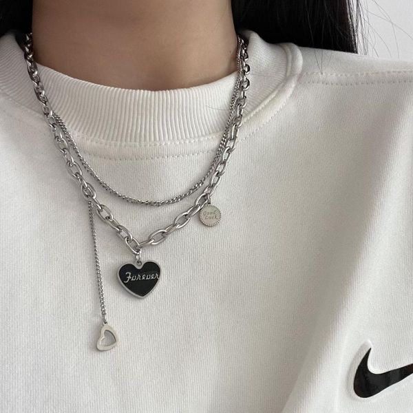 chains black love letter card double layered necklaces for women chic female hip hop cool sweater o-chain fashion unisex, Silver
chains black love letter card double layered necklaces for women chic female hip hop cool sweater o-chain fashion unisex, Silver