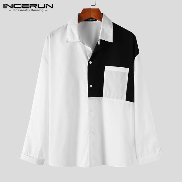 fashion patchwork shirts men long sleeve lapel camisa spring stitching color blouse man casual button brand 5xl 7 men's, White;black
fashion patchwork shirts men long sleeve lapel camisa spring stitching color blouse man casual button brand 5xl 7 men's, White;black