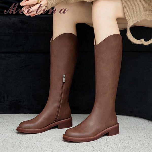 boots meotina women genuine leather western round toe thick med heel ladies zipper knee high autumn winter brown 40, Black
boots meotina women genuine leather western round toe thick med heel ladies zipper knee high autumn winter brown 40, Black