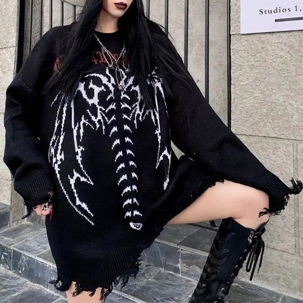 women's sweaters y2k 2021 women dark gothic letter oversize pullovers autumn winter vintage hip hop loose knitwear long sleeve jumpers, White;black
women's sweaters y2k 2021 women dark gothic letter oversize pullovers autumn winter vintage hip hop loose knitwear long sleeve jumpers, White;black