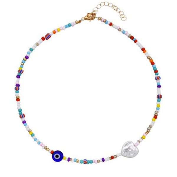 chokers stylish boho colorful evil eye beads pearl choker necklaces summer beach beaded short necklace for women jewelry gift, Golden;silver
chokers stylish boho colorful evil eye beads pearl choker necklaces summer beach beaded short necklace for women jewelry gift, Golden;silver
