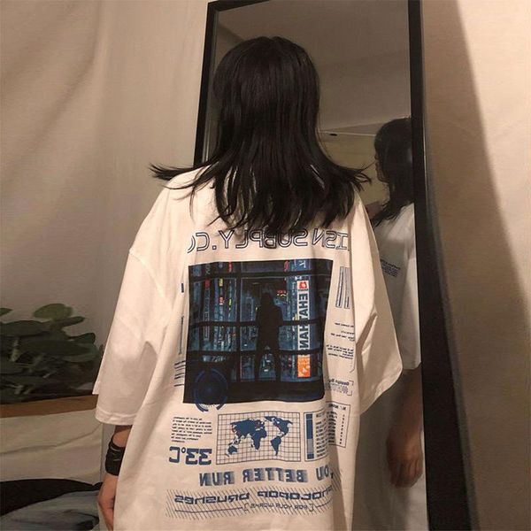 women's t-shirt 2021 summer style anime graphics hip-hop oversize couple short-sleeved kpop korean fashion aesthetic woman top, White
women's t-shirt 2021 summer style anime graphics hip-hop oversize couple short-sleeved kpop korean fashion aesthetic woman top, White