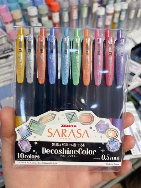 shiny metallic limited edition japanese zebra sarasa color printing jj15 gel pen 0.5mm 5 colors 10 set pens
shiny metallic limited edition japanese zebra sarasa color printing jj15 gel pen 0.5mm 5 colors 10 set pens