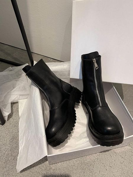 boots women's shoes ankle 2021 autumn fashion front zipper thick-soled motorcycle, Black
boots women's shoes ankle 2021 autumn fashion front zipper thick-soled motorcycle, Black