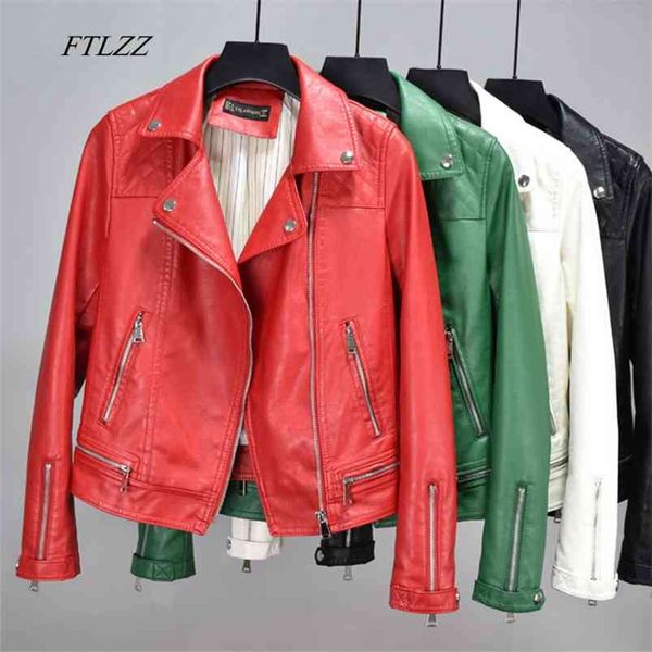 autumn faux soft leather pu motorcycle women rivet zipper jacket coat female turndown collar slim biker outerwear 210430, Black
autumn faux soft leather pu motorcycle women rivet zipper jacket coat female turndown collar slim biker outerwear 210430, Black