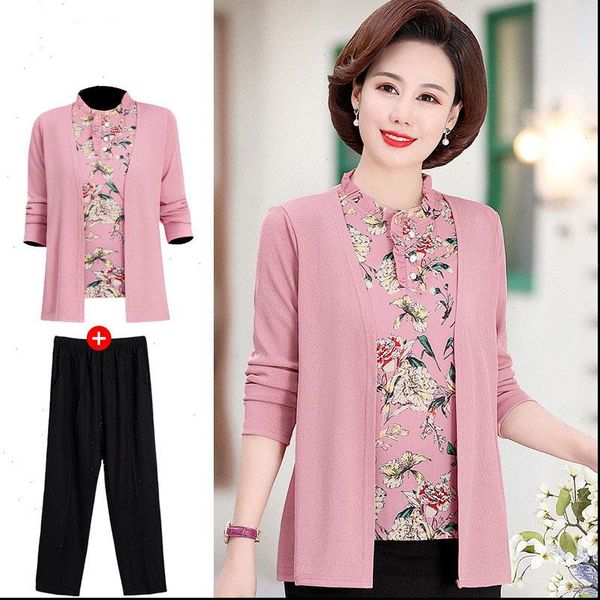 women blouse womens shirt and spring long sleeve fake two pieces shirts large size middle age old female print, White
women blouse womens shirt and spring long sleeve fake two pieces shirts large size middle age old female print, White