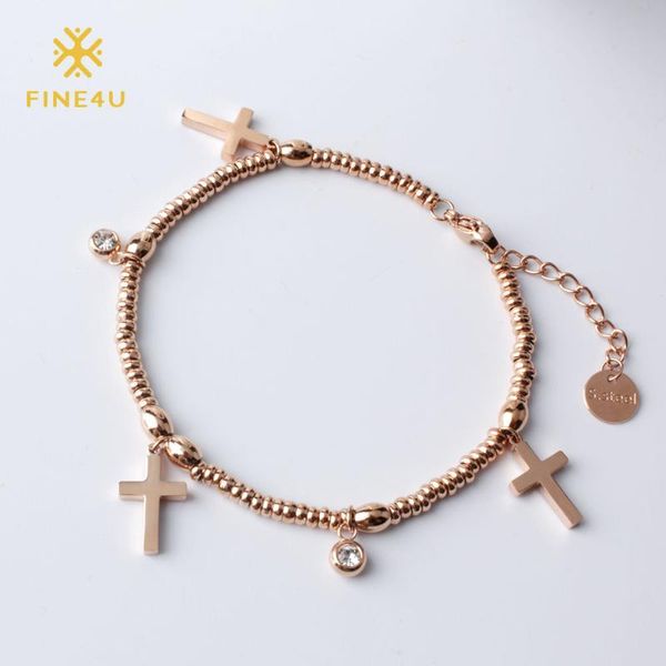 charm bracelets fine4u b113 fashion rose gold color adjustable beads 316l stainless steel bracelet cross crucifix jewelry, Golden;silver
charm bracelets fine4u b113 fashion rose gold color adjustable beads 316l stainless steel bracelet cross crucifix jewelry, Golden;silver