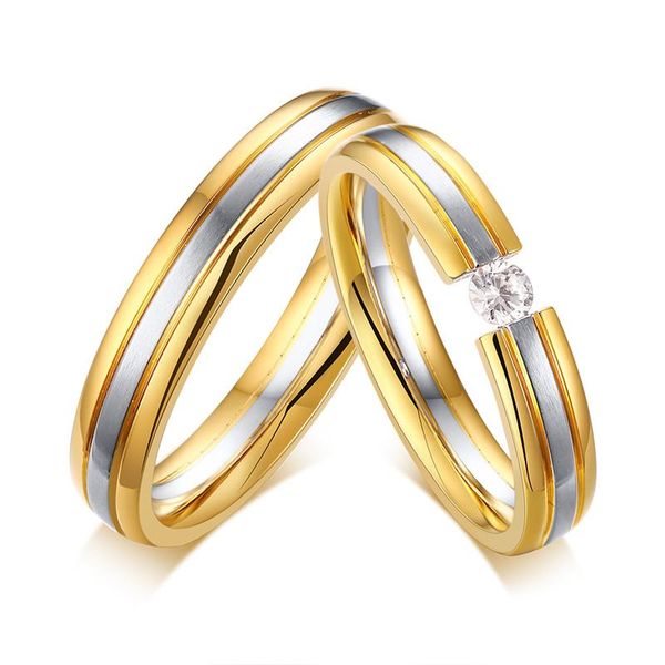 cluster rings wedding ring for women / men gold color love engagement couple stainless steel inlaid stone lovers jewlery anniversary gift, Golden;silver
cluster rings wedding ring for women / men gold color love engagement couple stainless steel inlaid stone lovers jewlery anniversary gift, Golden;silver
