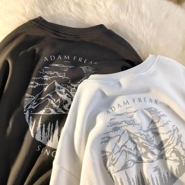 men's hoodies & sweatshirts 2021 spring and autumn american retro round neck sweater korean loose casual hoodless printed pullover basi, Black
men's hoodies & sweatshirts 2021 spring and autumn american retro round neck sweater korean loose casual hoodless printed pullover basi, Black
