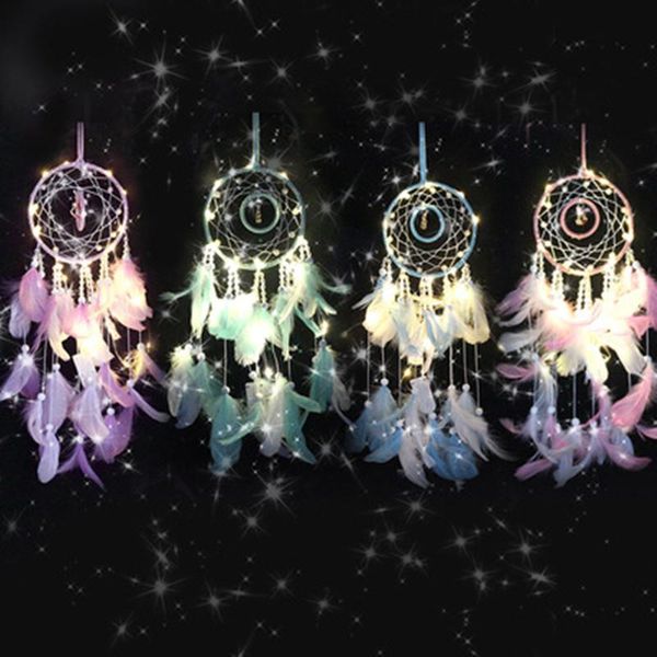 decorative objects & figurines dreamcatcher led handmade feather dream catcher braided wind chimes art for room decoration hanging home deco
decorative objects & figurines dreamcatcher led handmade feather dream catcher braided wind chimes art for room decoration hanging home deco