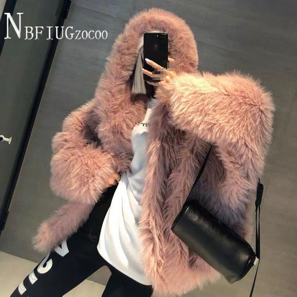 women's fur & faux autumn winter elegant furry coats thick solid hooded fashion female jacket, Black
women's fur & faux autumn winter elegant furry coats thick solid hooded fashion female jacket, Black