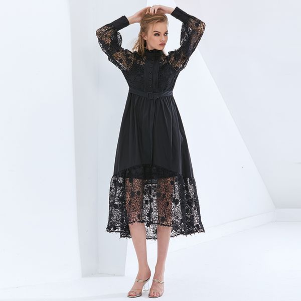 dresses elegant patchwork lace women's stand collar long sleeve high waist sashes es female 2021 spring fashion, Black;gray
dresses elegant patchwork lace women's stand collar long sleeve high waist sashes es female 2021 spring fashion, Black;gray