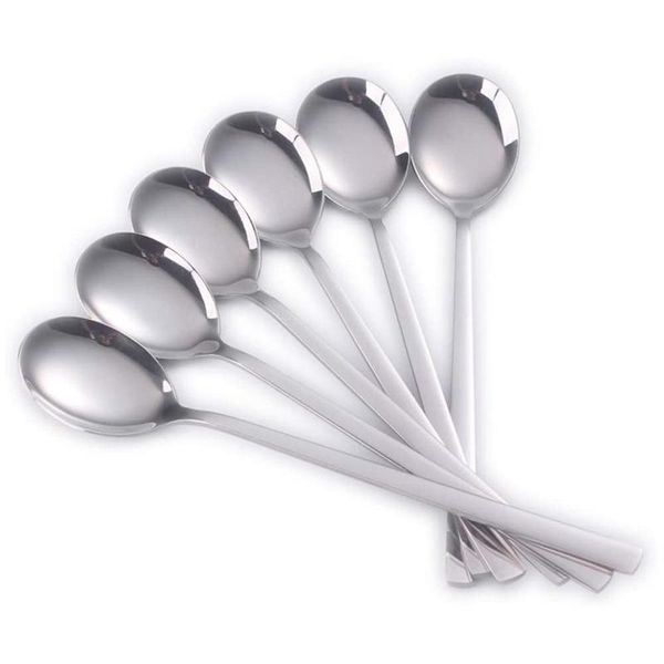 stainless steel spoon round long handle student rice household tableware (6pcs) spoons
stainless steel spoon round long handle student rice household tableware (6pcs) spoons