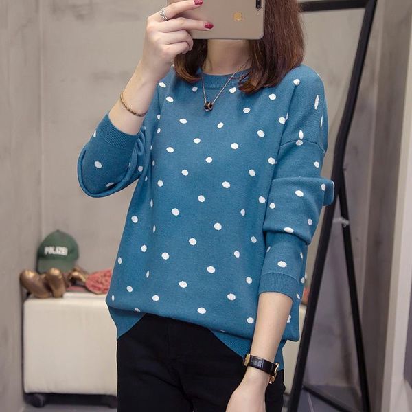 women's sweaters dot knitted pullover woman blouses winter clothing latest 2021 spring autumn korean vestidos female a6225, White;black
women's sweaters dot knitted pullover woman blouses winter clothing latest 2021 spring autumn korean vestidos female a6225, White;black