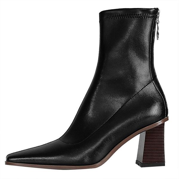 boots cozy soft pu leather ankle women elegant square toe stiletto heels fashion zip ladies party shoes, Black
boots cozy soft pu leather ankle women elegant square toe stiletto heels fashion zip ladies party shoes, Black