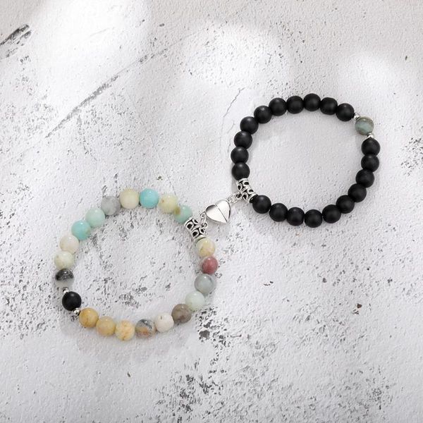 charm bracelets valentine's day gift alloy love heart shape magnet wristband couple bracelet stone beaded fashion accessories, Golden;silver
charm bracelets valentine's day gift alloy love heart shape magnet wristband couple bracelet stone beaded fashion accessories, Golden;silver