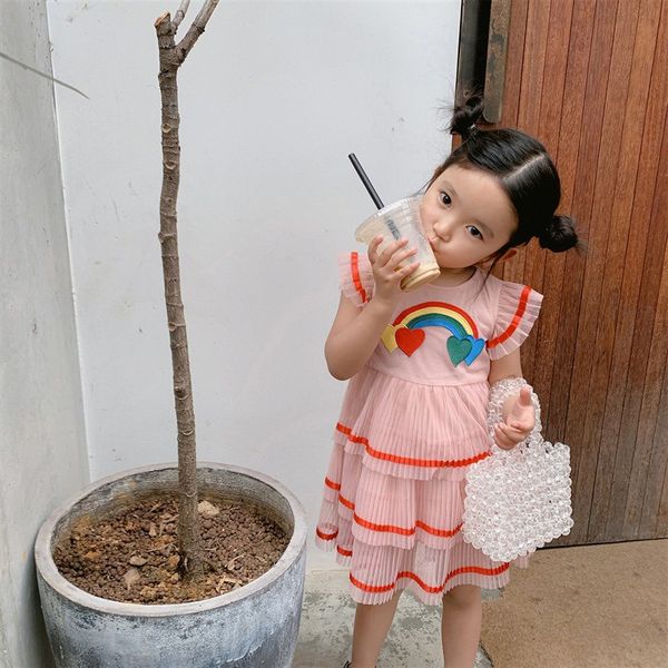 pattern rainbow children summer dresses girls pleated dress for dance wear kids clothes girl tutu dresses costume, White
pattern rainbow children summer dresses girls pleated dress for dance wear kids clothes girl tutu dresses costume, White
