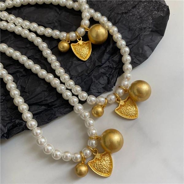 chains ghidbk vintage pearls metal gold color shield ball pendant necklace for women minimalist clavicle girls party jewelry, Silver
chains ghidbk vintage pearls metal gold color shield ball pendant necklace for women minimalist clavicle girls party jewelry, Silver