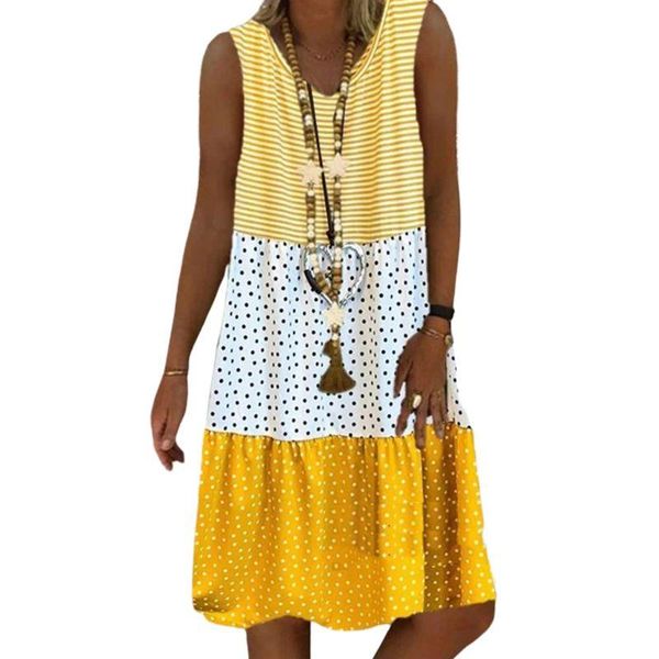 women sleeveless loose midi long dress stripes polka dot triple color sundress u50c casual dresses, Black;gray
women sleeveless loose midi long dress stripes polka dot triple color sundress u50c casual dresses, Black;gray